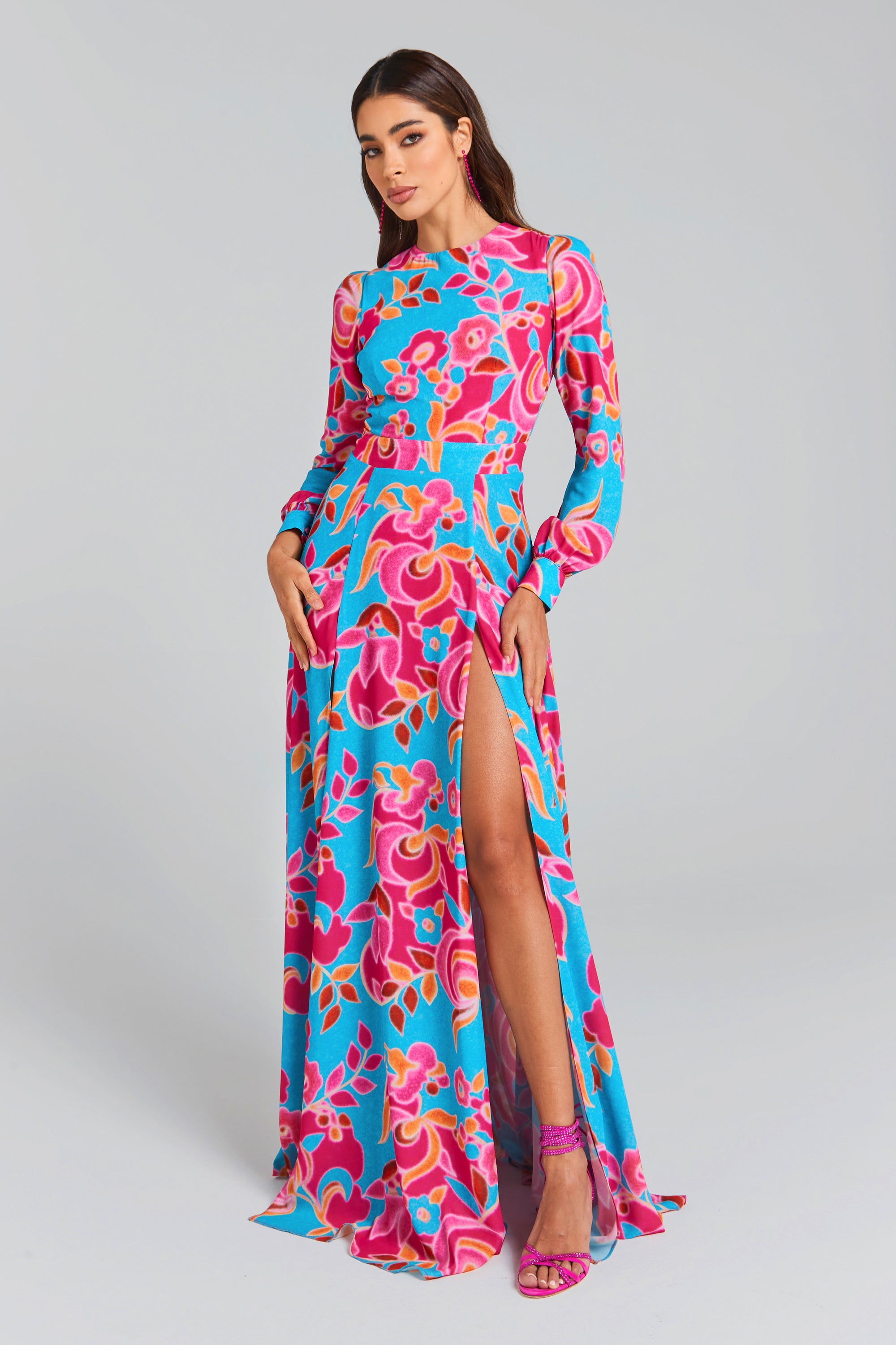 Cheap Ever-Pretty Women's Floral Printed Chiffon Double V-Neck Semi-Formal  Summer Long Evening Dresses | Joom